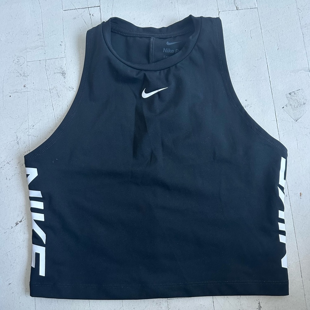 Nike Black Sleeveless Top with White Accents